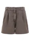 Brunello Cucinelli Linen Cotton Shorts Bermuda And Short Brown