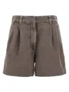 Brunello Cucinelli Linen Cotton Shorts Bermuda And Short Brown