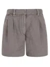 Brunello Cucinelli Linen Cotton Shorts Bermuda And Short Brown In Brown