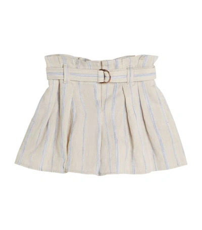 Brunello Cucinelli Kids' Linen-cotton Striped Skirt (4-12+ Years) In White