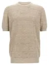 Brunello Cucinelli Beige Linen Cotton Sweater
