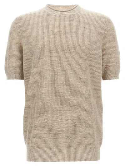 Brunello Cucinelli Linen Cotton Sweater Sweaters And Cardigans Beige