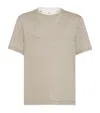 Brunello Cucinelli Slub Linen And Cotton-blend Jersey T-shirt In Brown