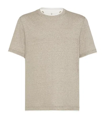 BRUNELLO CUCINELLI LINEN-COTTON T-SHIRT