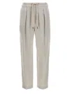 BRUNELLO CUCINELLI LINEN COTTON TROUSERS PANTS WHITE