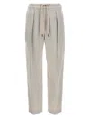 Brunello Cucinelli Straight-leg Drawstring-waist Trousers In White