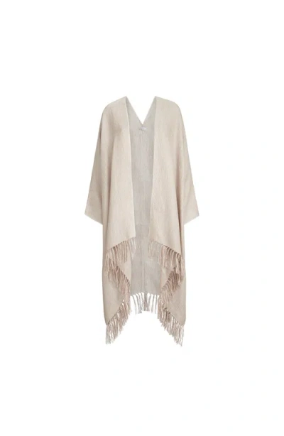 Brunello Cucinelli Linen Cover Poncho In Neutral