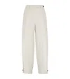 Brunello Cucinelli Linen Cover Tapered Trousers In Beige
