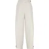 Brunello Cucinelli Linen Cover Tapered Trousers In Cool Beige