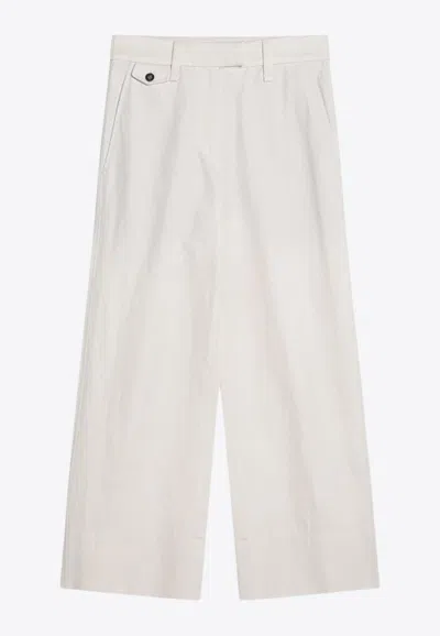 BRUNELLO CUCINELLI LINEN COVER WIDE-LEG PANTS