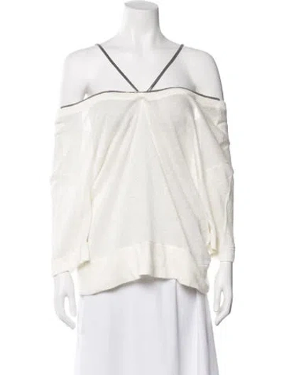 Pre-owned Brunello Cucinelli Linen Cowl Neck Sweater In Neutral