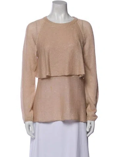 Pre-owned Brunello Cucinelli Linen Crew Neck Sweater In Neutral