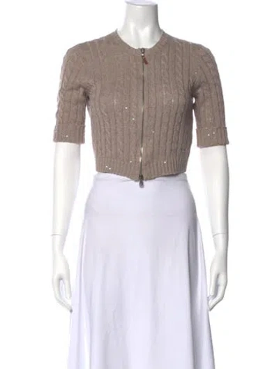 Pre-owned Brunello Cucinelli Linen Crew Neck Sweater In Neutral