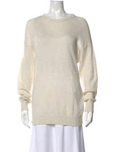 Pre-owned Brunello Cucinelli Linen Crew Neck Sweater In Neutral