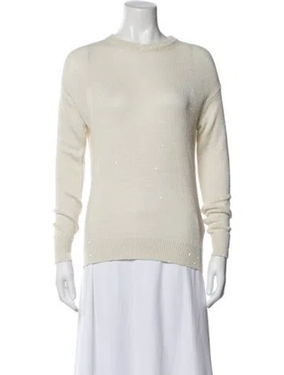 Pre-owned Brunello Cucinelli Linen Crew Neck Sweater In Neutral