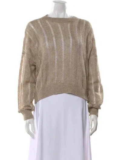 Pre-owned Brunello Cucinelli Linen Crew Neck Sweater In Neutral