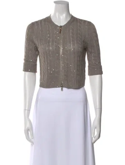Pre-owned Brunello Cucinelli Linen Crew Neck Sweater In Neutral