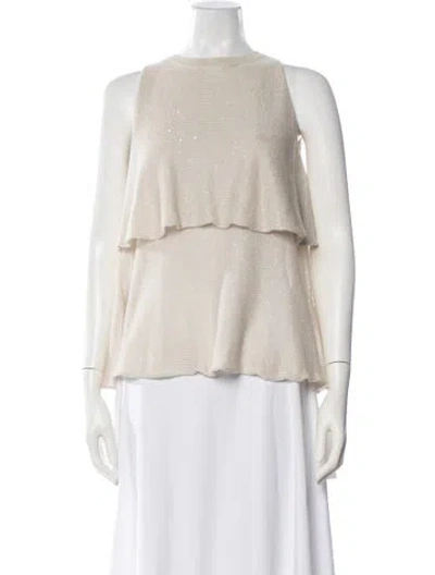 Pre-owned Brunello Cucinelli Linen Crew Neck Sweater In Neutral