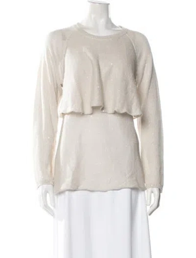 Pre-owned Brunello Cucinelli Linen Crew Neck Sweater In Neutral