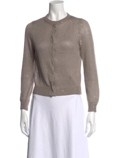 Pre-owned Brunello Cucinelli Linen Crew Neck Sweater In Neutrals