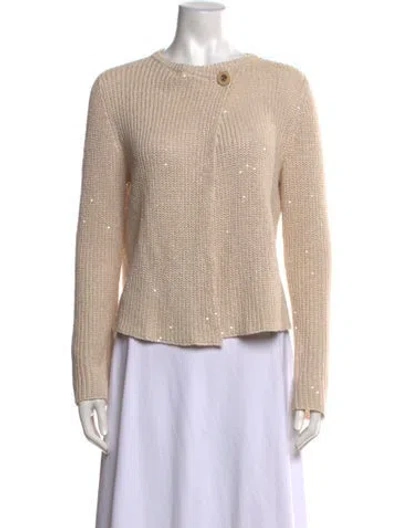 Pre-owned Brunello Cucinelli Linen Crew Neck Sweater In Neutrals