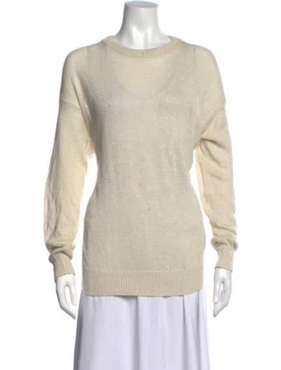 Pre-owned Brunello Cucinelli Linen Crew Neck Sweater In Neutrals