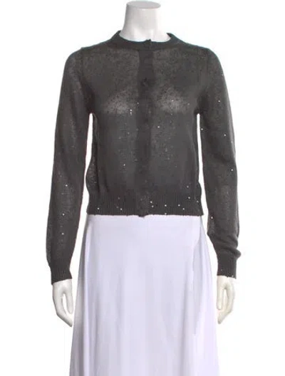 Pre-owned Brunello Cucinelli Linen Crew Neck Sweater W/ Tags In Gray