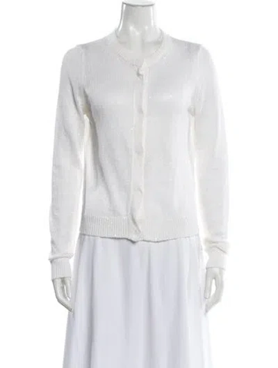 Pre-owned Brunello Cucinelli Linen Crew Neck Sweater In White