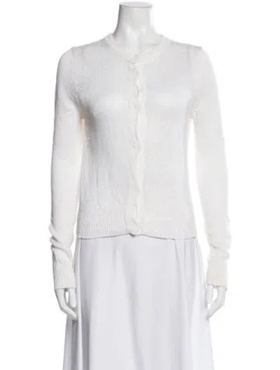 Pre-owned Brunello Cucinelli Linen Crew Neck Sweater In White