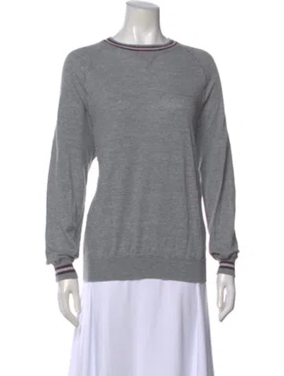 Pre-owned Brunello Cucinelli Linen Crew Neck Sweatshirt In Gray