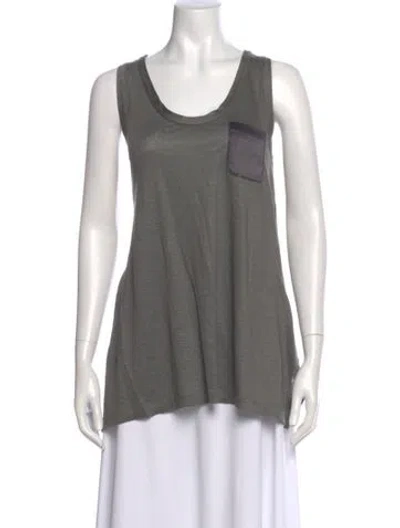 Pre-owned Brunello Cucinelli Linen Crew Neck Top In Gray