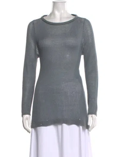 Pre-owned Brunello Cucinelli Linen Crew Neck Tunic In Gray