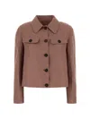 Brunello Cucinelli Linen Cropped Jacket In Brown