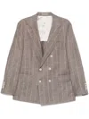 Brunello Cucinelli Deconstructed Blazer With Striped Pattern And Button Detailing