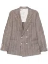 Brunello Cucinelli Deconstructed Blazer With Striped Pattern And Button Detailing