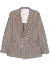 Brunello Cucinelli Deconstructed Blazer With Striped Pattern And Button Detailing