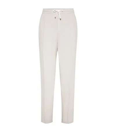 BRUNELLO CUCINELLI LINEN DRAWSTRING LEISURE TROUSERS