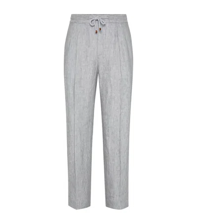 BRUNELLO CUCINELLI LINEN DRAWSTRING LEISURE TROUSERS