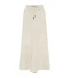 Brunello Cucinelli Linen Drawstring Maxi Skirt