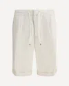 Brunello Cucinelli Linen Drawstring Bermuda Shorts In Multi