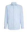 Brunello Cucinelli Linen Easy-fit Shirt In Blue