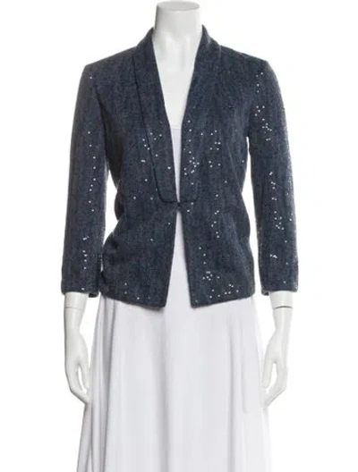 Pre-owned Brunello Cucinelli Linen Evening Jacket In Blue