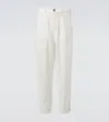 Brunello Cucinelli Straight-leg Pleated Cotton Trousers In White