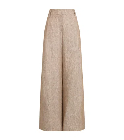 Brunello Cucinelli Linen High-waisted Tailored Trousers