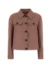 Brunello Cucinelli Linen Cropped Jacket In Brown
