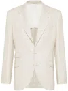 Brunello Cucinelli Single-breasted Tailored Blazer In Neutral