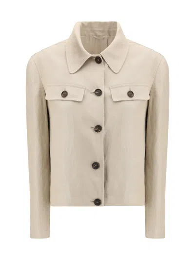 Brunello Cucinelli Linen Jacket In Neutral