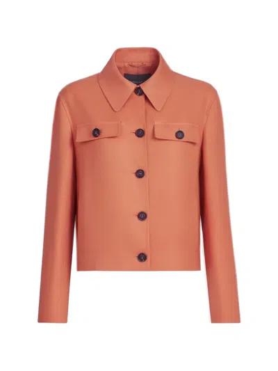 Brunello Cucinelli Linen Jacket In Orange