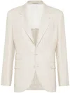 Brunello Cucinelli Single-breasted Tailored Blazer In Neutral