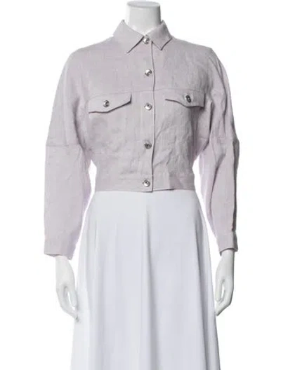 Pre-owned Brunello Cucinelli Linen Jacket W/ Tags In Metallic/purple